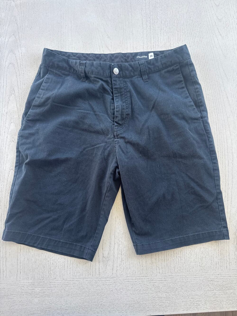 Volcom Black Chino Shorts SoCal Surfer Size Mens 34